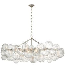 Visual Comfort Talia Linear Clear Swirled Glass Chandelier