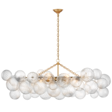 Visual Comfort Talia Linear Clear Swirled Glass Chandelier