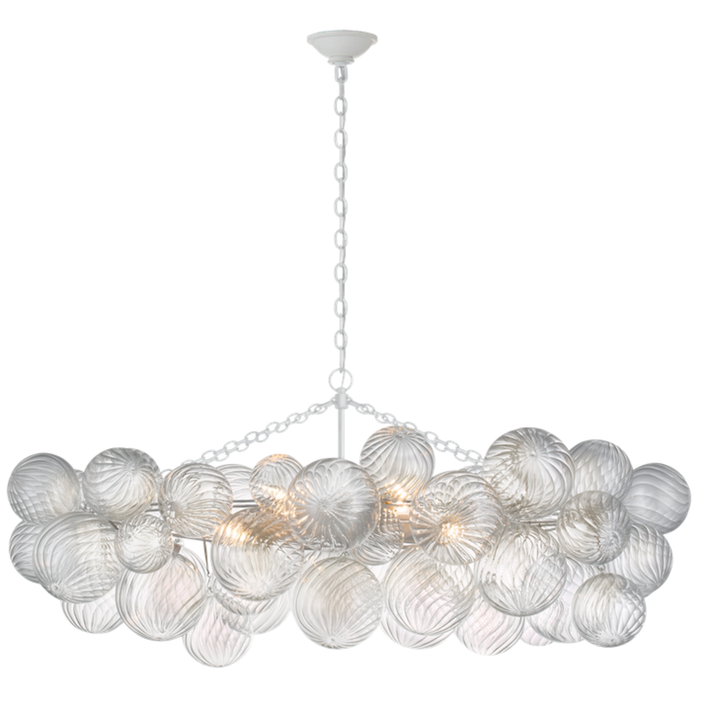 Visual Comfort Talia Linear Clear Swirled Glass Chandelier