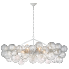Visual Comfort Talia Linear Clear Swirled Glass Chandelier