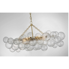 Visual Comfort Talia Linear Clear Swirled Glass Chandelier