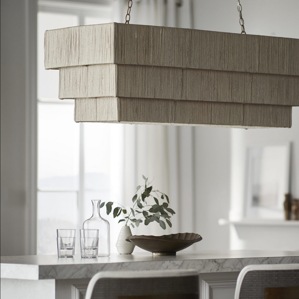 Palecek Everly Rectangular Chandelier - Natural
