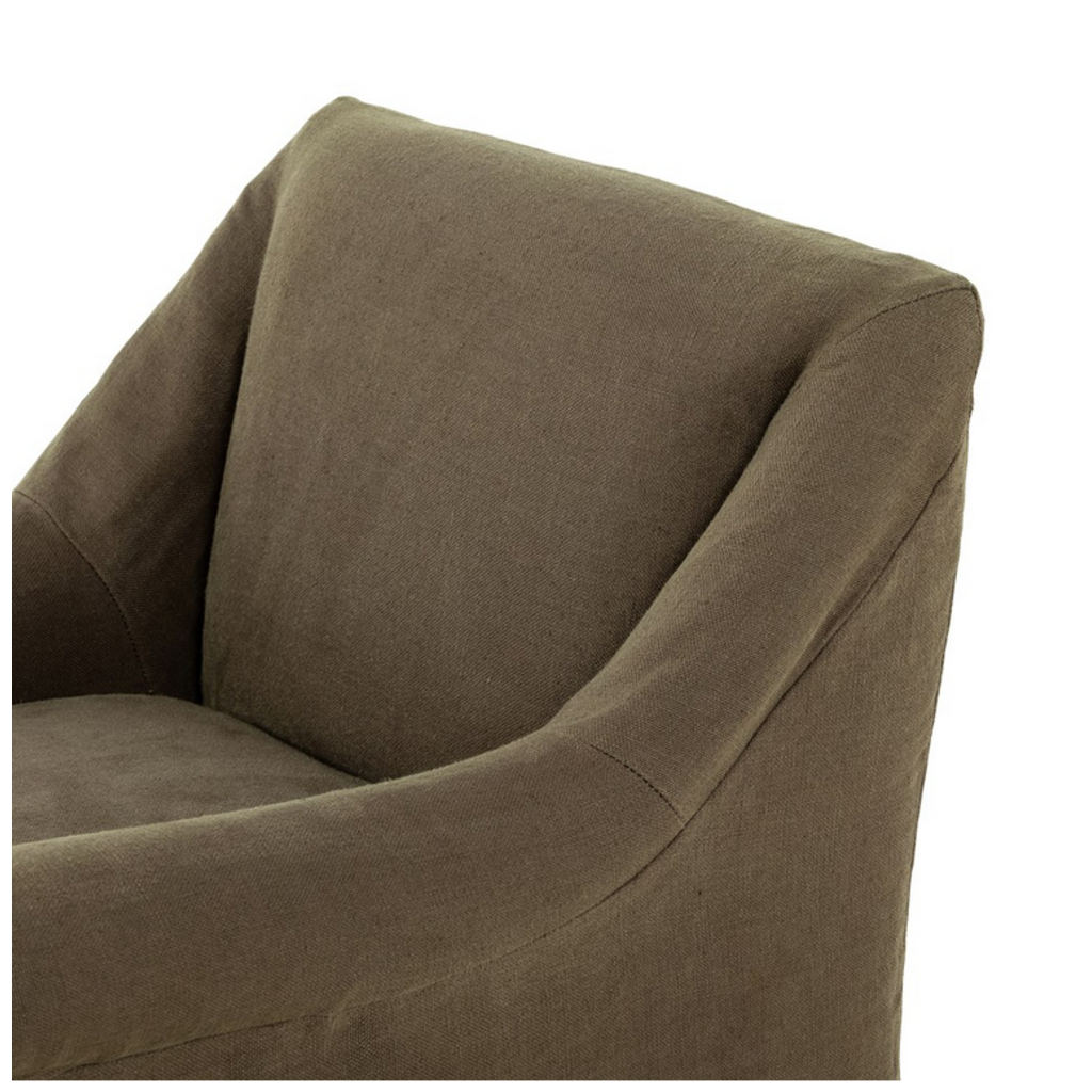 Bridges Slipcover Dining Armchair - Coffee Linen