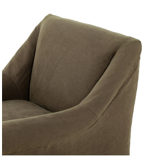 Bridges Slipcover Dining Armchair - Coffee Linen