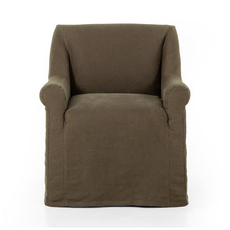Bridges Slipcover Dining Armchair - Coffee Linen