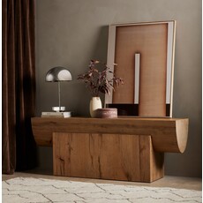 Elbert Console Table - Rustic Oak Veneer