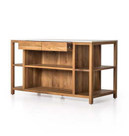Indira Kitchen Island-Smoked Acacia