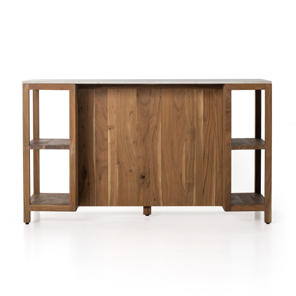 Indira Kitchen Island-Smoked Acacia