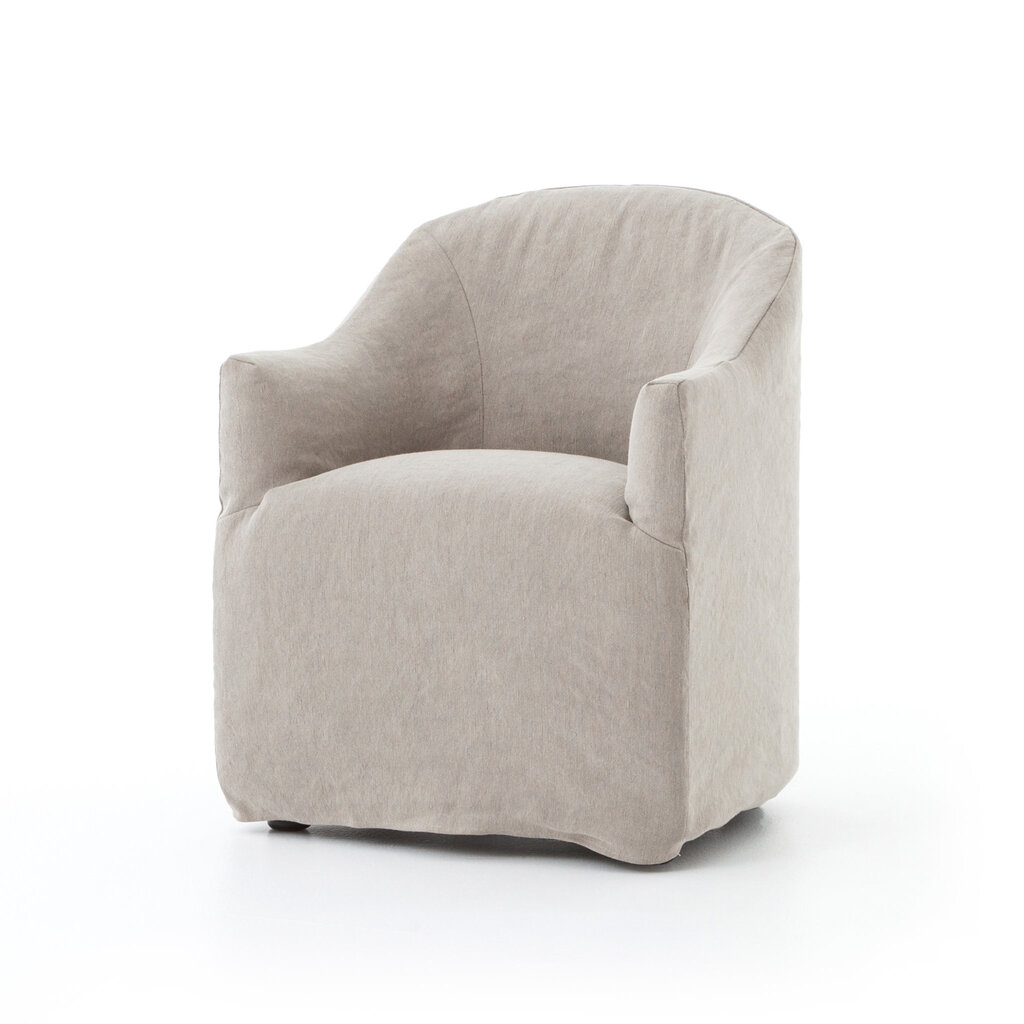 Cove Dining Chair with Casters - Heather Twill Stone