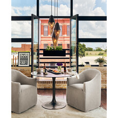 Cove Dining Chair with Casters - Heather Twill Stone