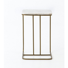 Adalley C Table-Polished White Marble