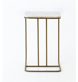 Adalley C Table-Polished White Marble