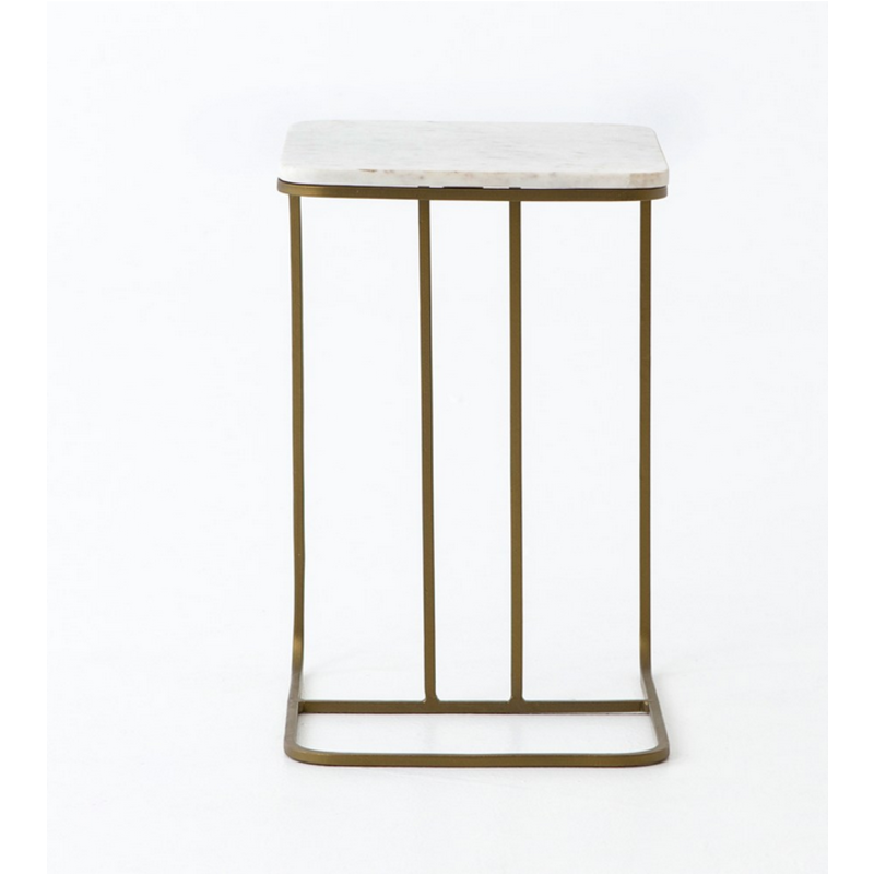 Adalley C Table-Polished White Marble