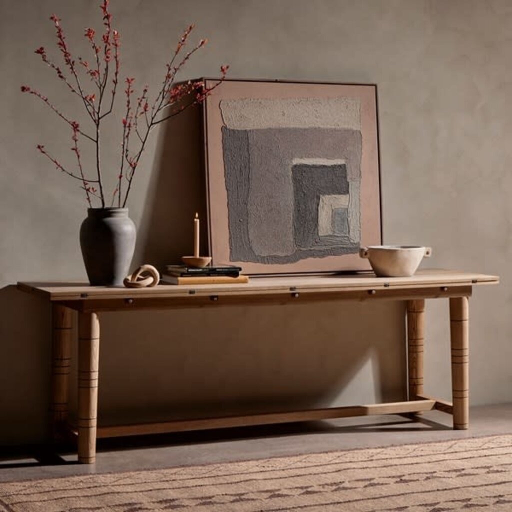Flip Top Console Table-Toasted Ash