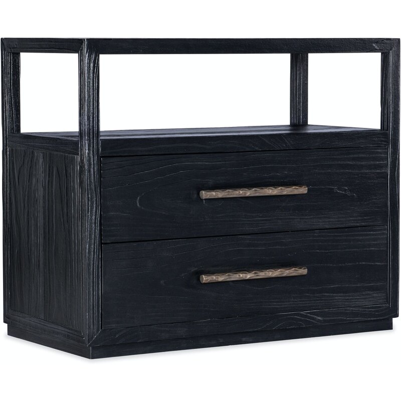 Hooker Furniture Shou Sugi Ban Two Drawer Nightstand