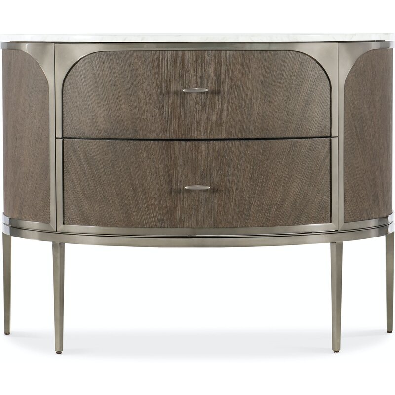 Hooker Furniture Modern Mood Two Drawer Nightstand - Dark Wood