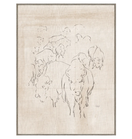 Celadon Art Herd of Buffalo - 31"×41"