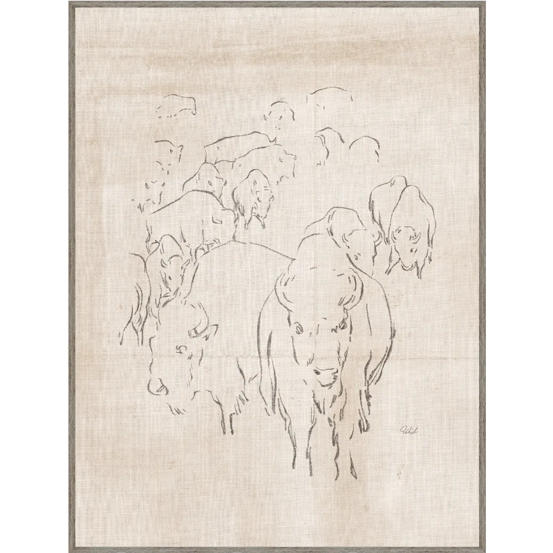 Celadon Art Herd of Buffalo - 31"×41"