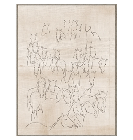 Celadon Art Herd of Horses - 31"× 41"