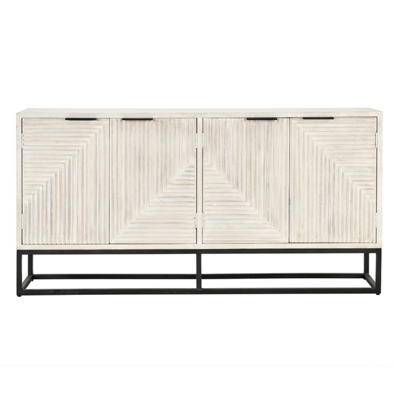 Flint Sideboard 4 Door - Coastal White