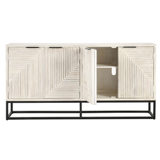 Flint Sideboard 4 Door - Coastal White