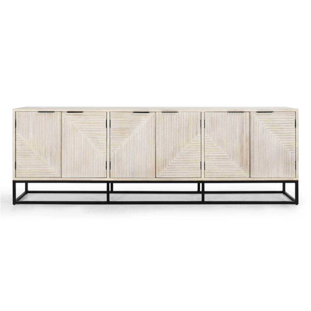 Flint Sideboard 6 Door - White Wash