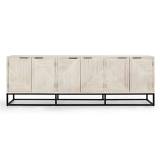 Flint Sideboard 6 Door - White Wash