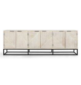 Flint Sideboard 6 Door - White Wash