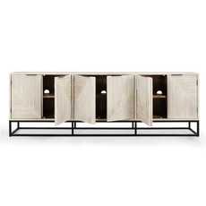Flint Sideboard 6 Door - White Wash