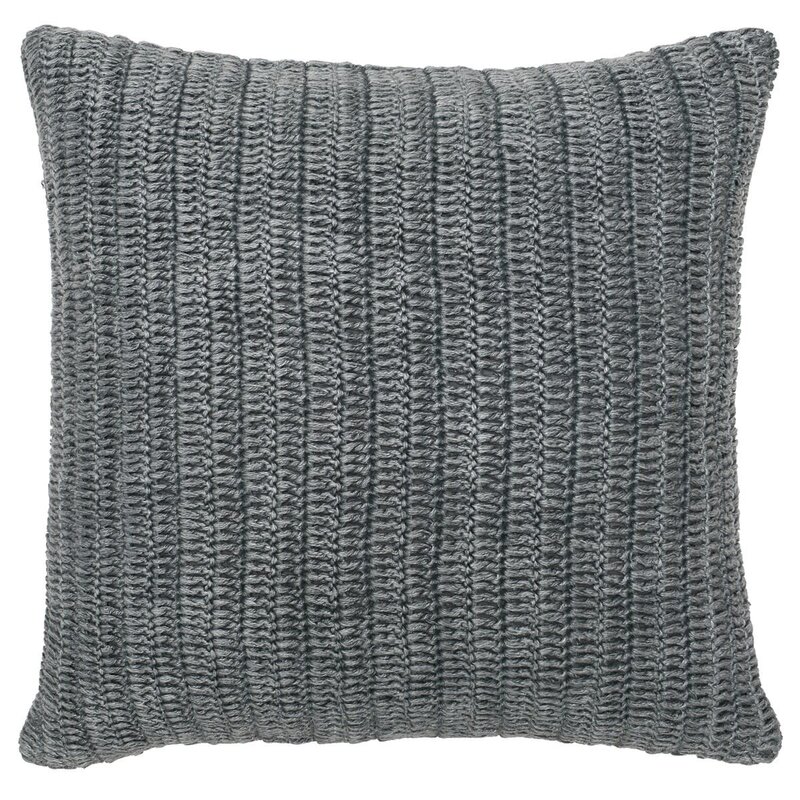 Seafare Knit Stone Gray Pillow 22x22