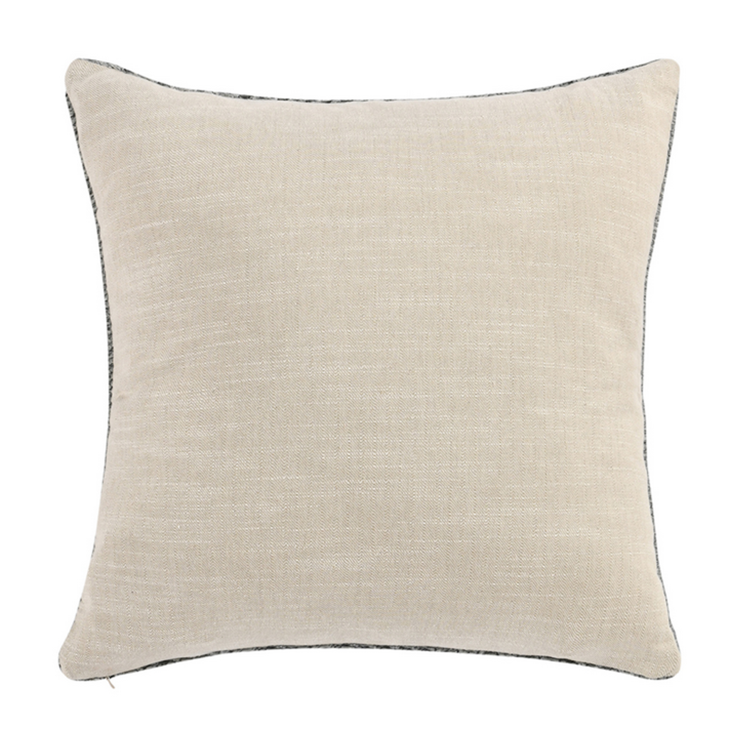 22X22 Gray Tonal Bead + Dart Pattern Throw Pillow