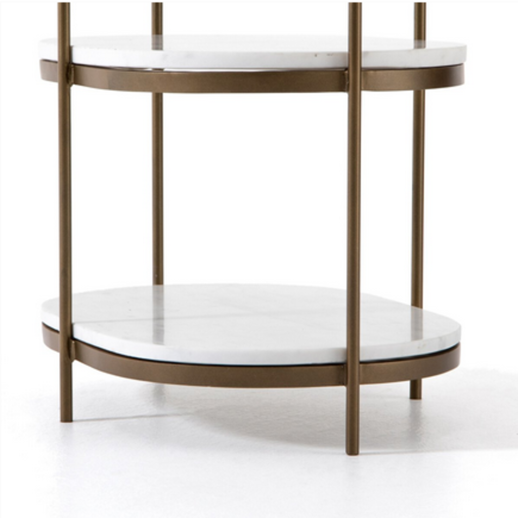 Felip Oval Side Table Antique Brass