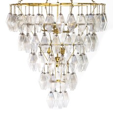 Adeline Large Round Chandelier-Gold Leaf