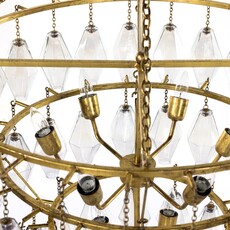 Adeline Large Round Chandelier-Gold Leaf