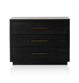 Suki Large Nightstand 3 Drawer Burnished Black