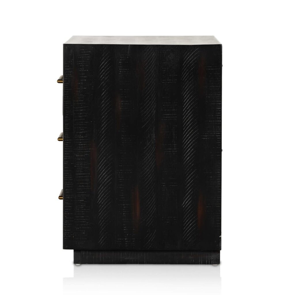 Suki Large Nightstand 3 Drawer Burnished Black