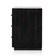 Suki Large Nightstand 3 Drawer Burnished Black