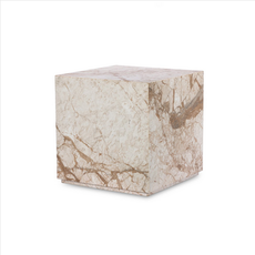 Plinth Marble End Table - Dessert Taupe