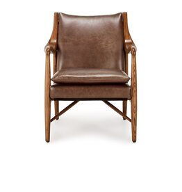 Kiannah Club Chair -  Barrel Brown Leather