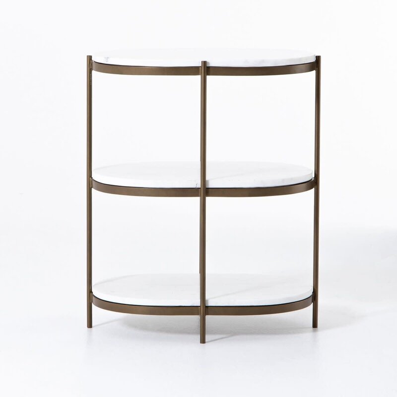 Felip Oval Side Table Antique Brass