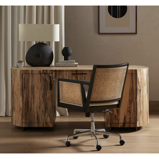 Antonia Cane Arm Desk Chair Savile Flax