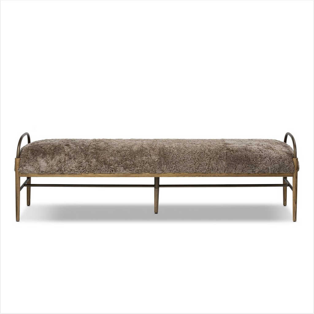 Demi Accent Bench -Taupe Shearling (Amber Lewis x Four Hands)