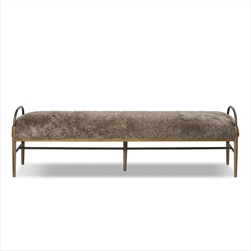 Demi Accent Bench -Taupe Shearling (Amber Lewis x Four Hands)
