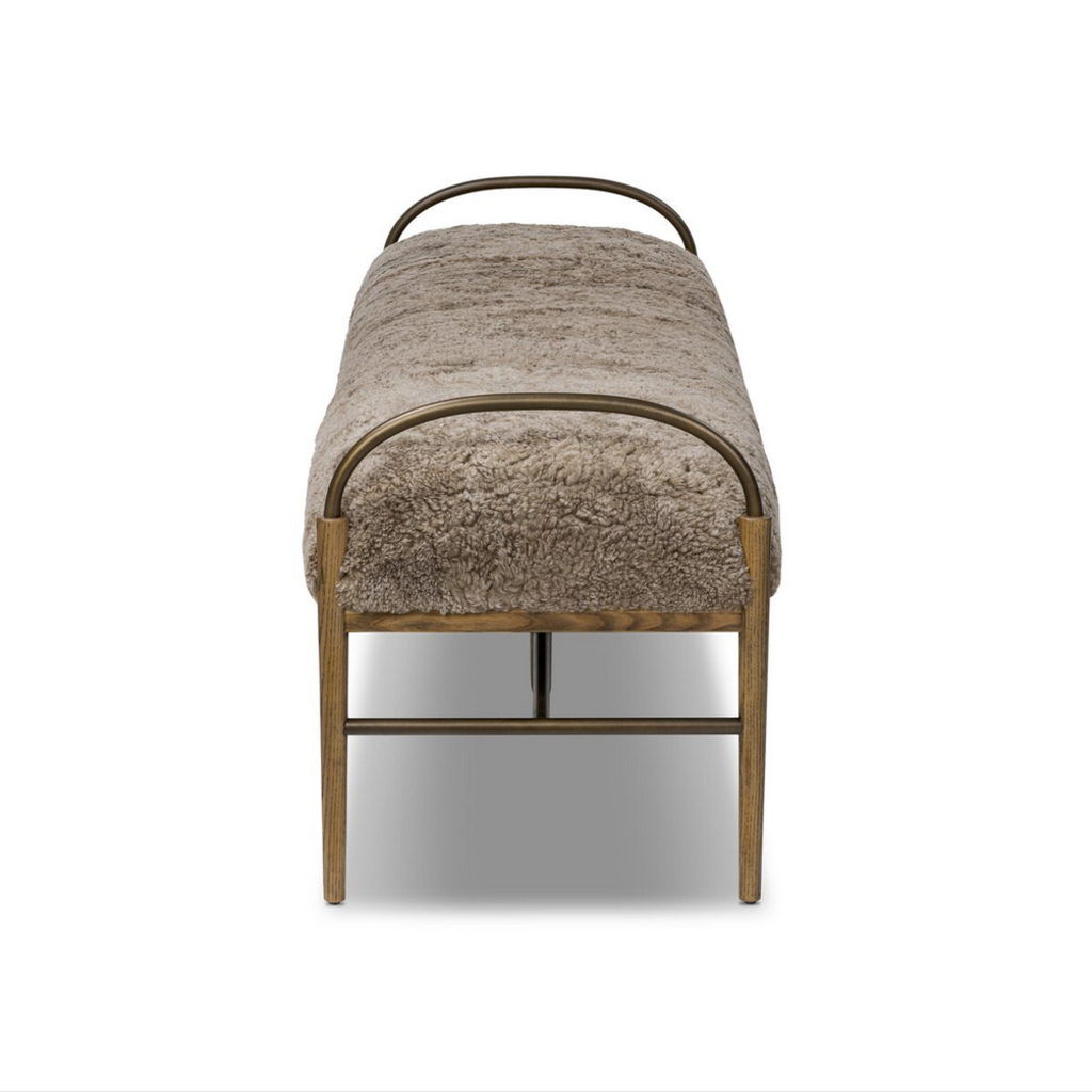 Demi Accent Bench -Taupe Shearling (Amber Lewis x Four Hands)