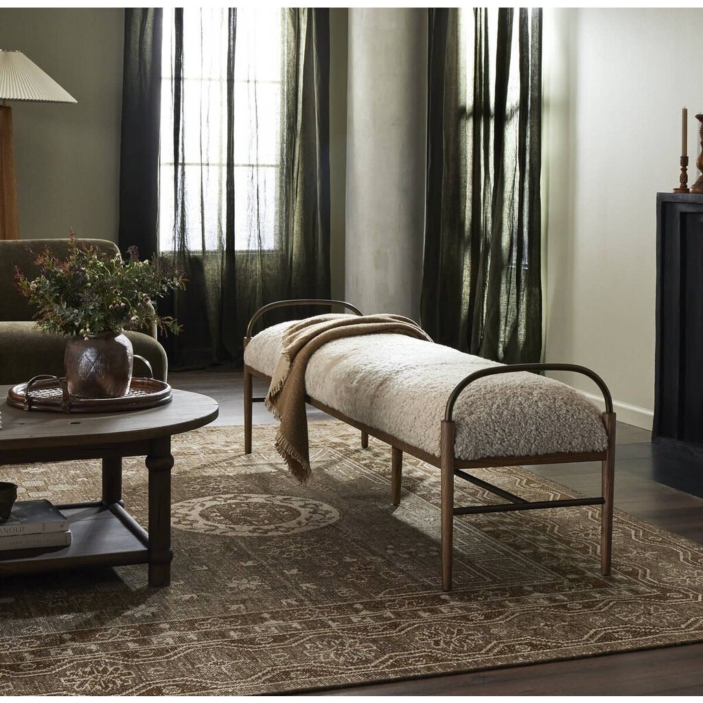Demi Accent Bench -Taupe Shearling (Amber Lewis x Four Hands)