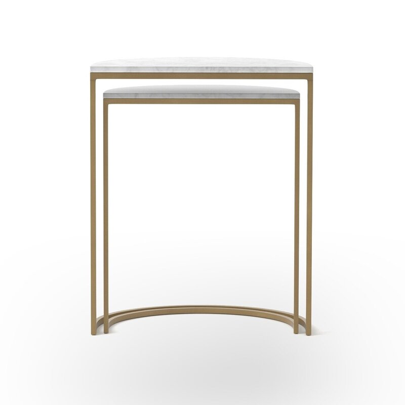 Ane Nesting Tables-Iron Matte Brass