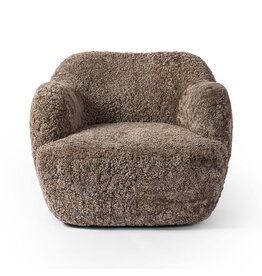 Julius Swivel Chair- Taupe Sherling