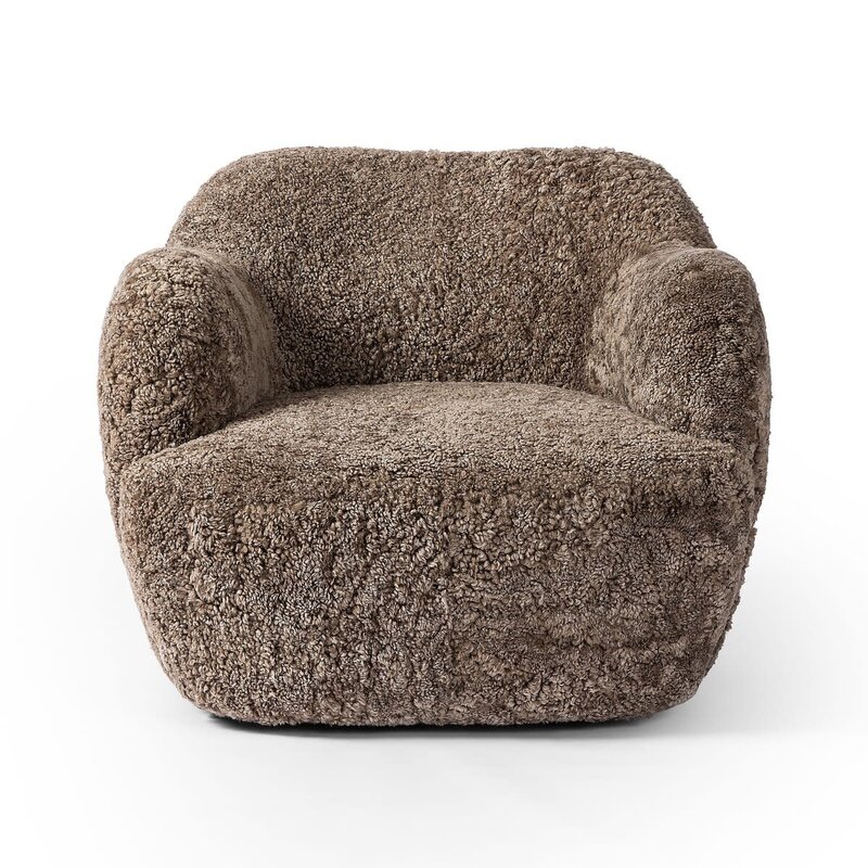 Julius Swivel Chair- Taupe Sherling