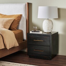 Suki Nightstand 2 Drawer Burnished Black