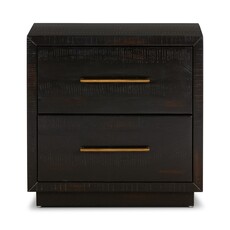 Suki Nightstand 2 Drawer Burnished Black